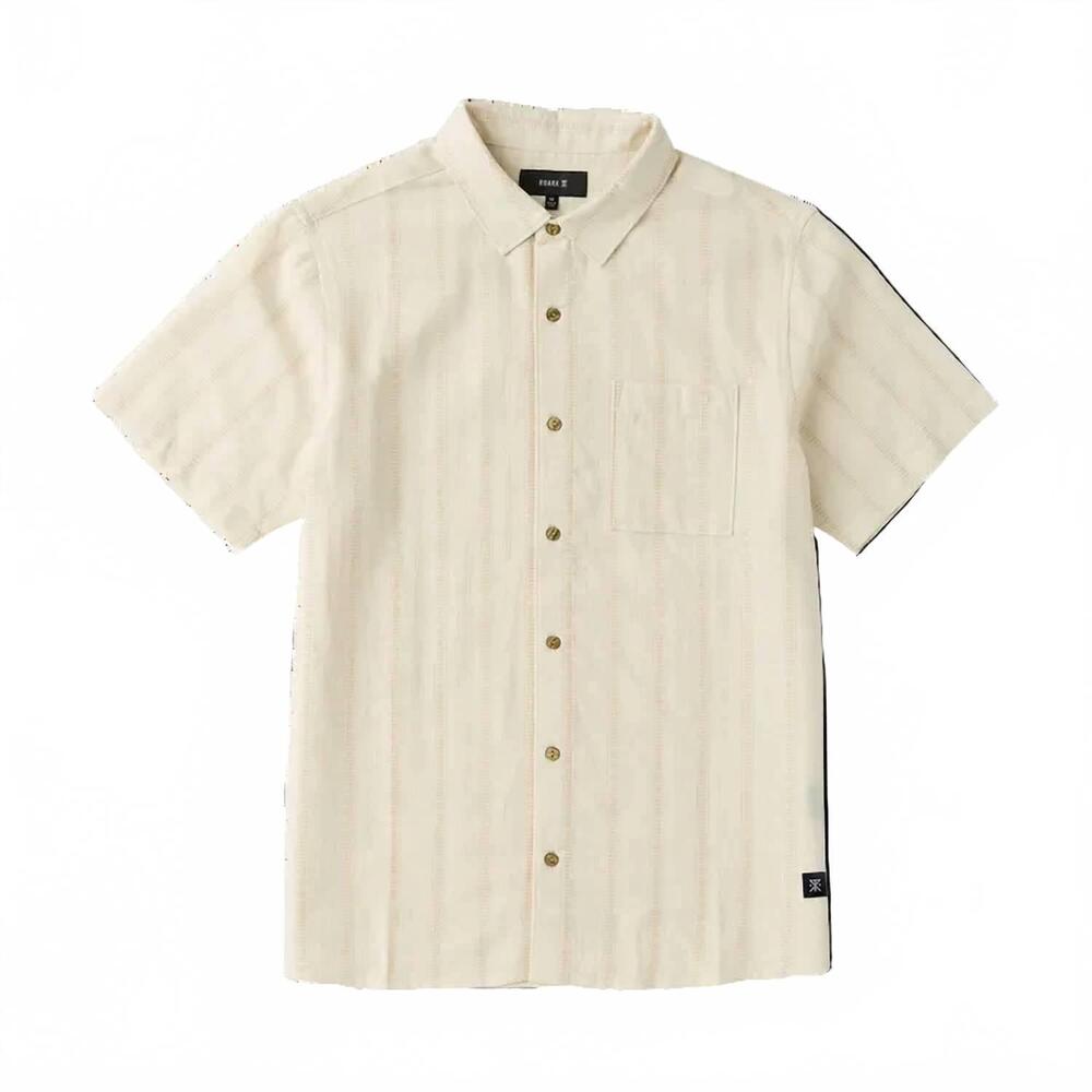 NEW ROARK men's unbleached crosswinds button up shirt in ivory